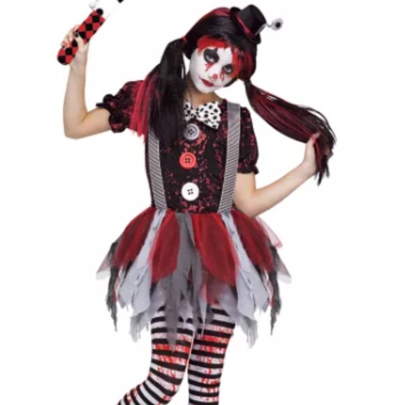 Kids Killer Clown Costume Size Medium 8/10 - Picture 1 of 5